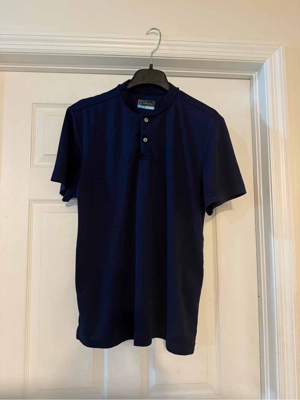 PGA Tour Navy Short-Sleeve Henley Button-Down Shirt
